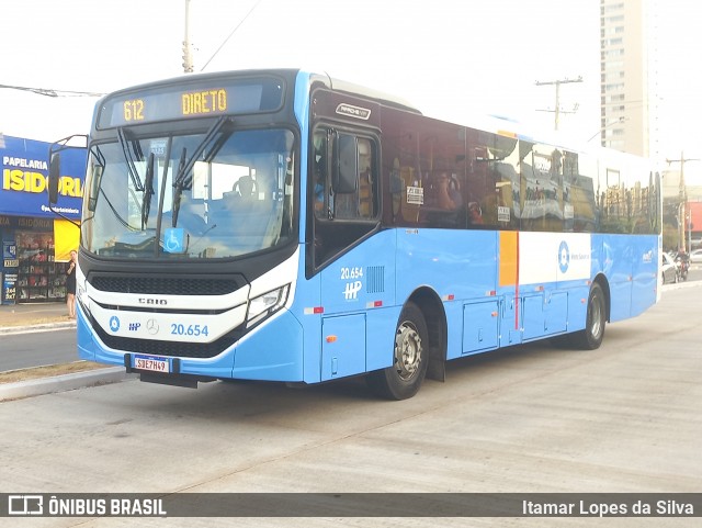 HP Transportes Coletivos 20.654 na cidade de Goiânia, Goiás, Brasil, por Itamar Lopes da Silva. Número da foto: #13282024.