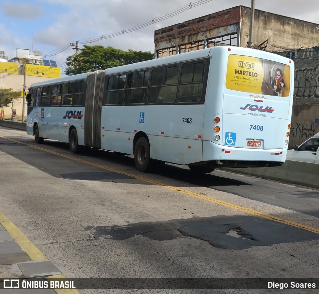 SOUL - Sociedade de Ônibus União Ltda. 7408 na cidade de Porto Alegre, Rio Grande do Sul, Brasil, por Diego Soares. Número da foto: #13283516.