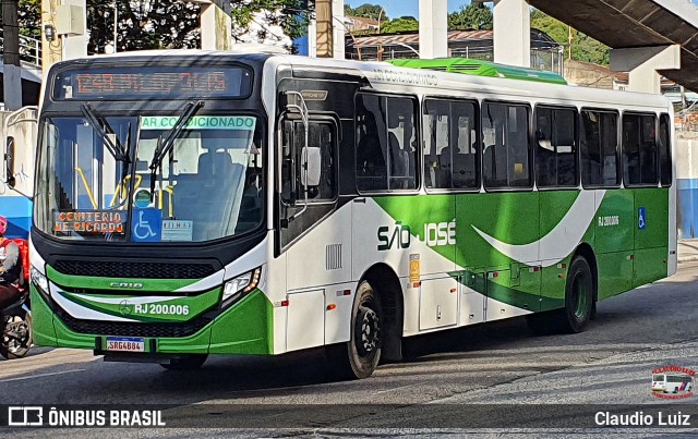 Viação São José RJ 200.006 na cidade de Nilópolis, Rio de Janeiro, Brasil, por Claudio Luiz. Número da foto: #13282947.