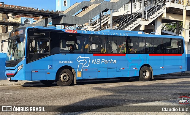Viação Nossa Senhora da Penha RJ 188.044 na cidade de Nilópolis, Rio de Janeiro, Brasil, por Claudio Luiz. Número da foto: #13282895.