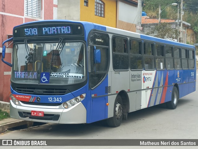 Auto Viação Bragança Metropolitana > Viação Raposo Tavares 12.343 na cidade de Cotia, São Paulo, Brasil, por Matheus Neri dos Santos. Número da foto: #13280583.