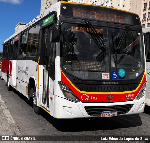 Auto Viação Alpha A48083 na cidade de Rio de Janeiro, Rio de Janeiro, Brasil, por Luiz Eduardo Lopes da Silva. Número da foto: #13281634.