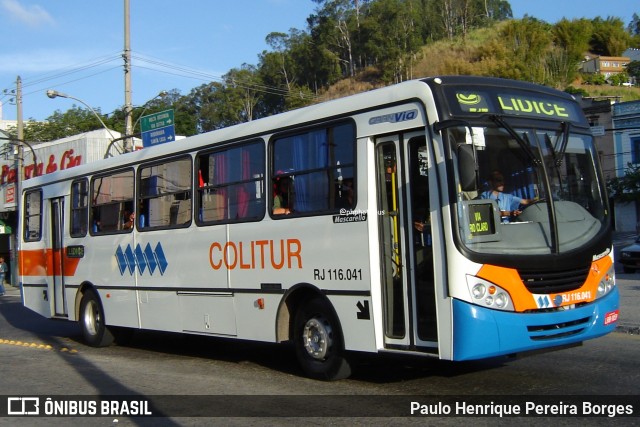 Colitur Transportes Rodoviários RJ 116.041 na cidade de Barra Mansa, Rio de Janeiro, Brasil, por Paulo Henrique Pereira Borges. Número da foto: #13285054.