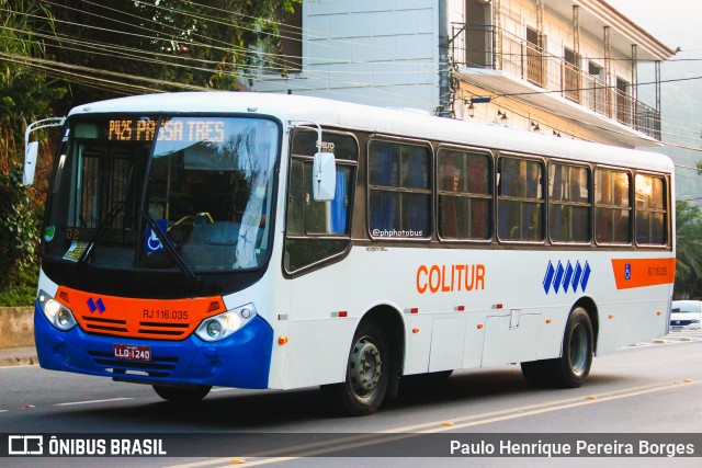 Colitur Transportes Rodoviários RJ 116.035 na cidade de Piraí, Rio de Janeiro, Brasil, por Paulo Henrique Pereira Borges. Número da foto: #13285033.