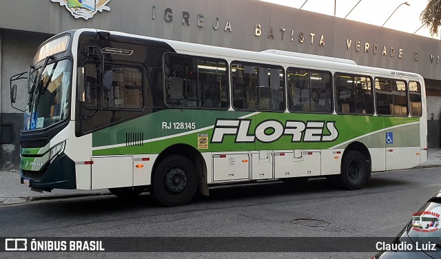 Transportes Flores RJ 128.145 na cidade de Nilópolis, Rio de Janeiro, Brasil, por Claudio Luiz. Número da foto: #13284981.