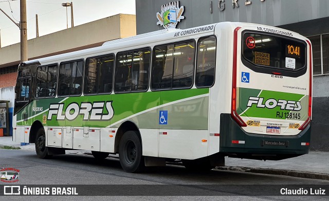 Transportes Flores RJ 128.145 na cidade de Nilópolis, Rio de Janeiro, Brasil, por Claudio Luiz. Número da foto: #13284962.