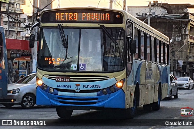 Master Transportes Coletivos de Passageiros RJ 159.138 na cidade de Nilópolis, Rio de Janeiro, Brasil, por Claudio Luiz. Número da foto: #13284887.