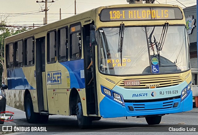 Master Transportes Coletivos de Passageiros RJ 159.029 na cidade de Nilópolis, Rio de Janeiro, Brasil, por Claudio Luiz. Número da foto: #13284928.