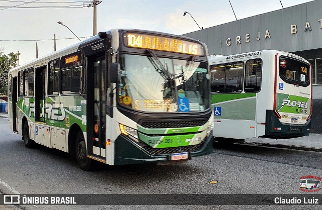 Transportes Flores RJ 128.280 na cidade de Nilópolis, Rio de Janeiro, Brasil, por Claudio Luiz. Número da foto: #13284973.