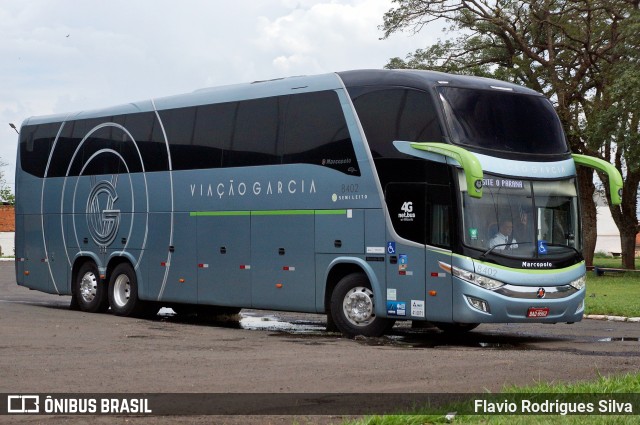 Viação Garcia 8402 na cidade de Ourinhos, São Paulo, Brasil, por Flavio Rodrigues Silva. Número da foto: #13284852.