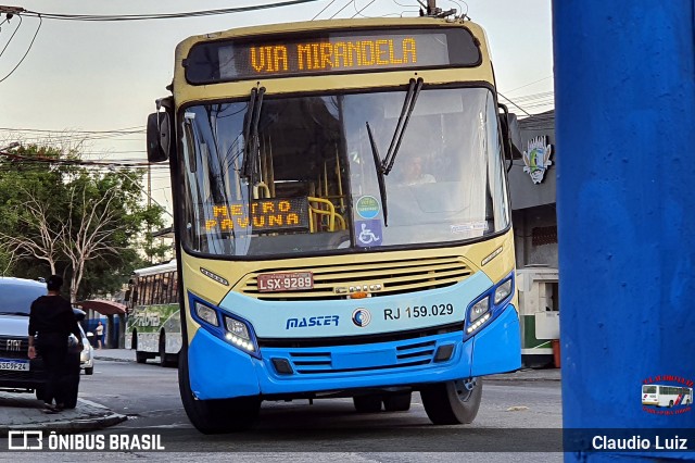 Master Transportes Coletivos de Passageiros RJ 159.029 na cidade de Nilópolis, Rio de Janeiro, Brasil, por Claudio Luiz. Número da foto: #13284931.