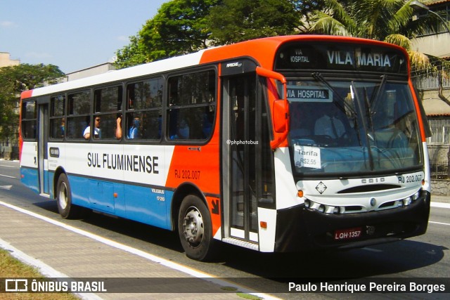 Viação Sul Fluminense RJ 202.007 na cidade de Volta Redonda, Rio de Janeiro, Brasil, por Paulo Henrique Pereira Borges. Número da foto: #13287458.