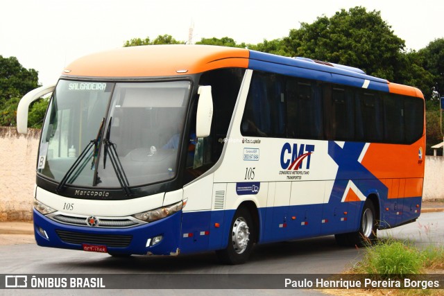 CMT - Consórcio Metropolitano Transportes 105 na cidade de Cuiabá, Mato Grosso, Brasil, por Paulo Henrique Pereira Borges. Número da foto: #13287283.