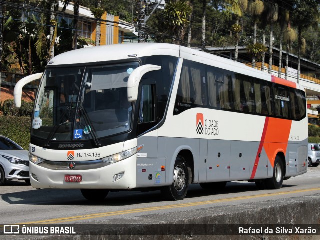 Viação Cidade do Aço RJ 174.136 na cidade de Petrópolis, Rio de Janeiro, Brasil, por Rafael da Silva Xarão. Número da foto: #13286131.