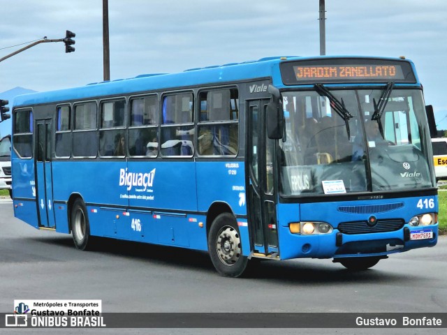 Biguaçu Transportes Coletivos Administração e Participação 416 na cidade de Florianópolis, Santa Catarina, Brasil, por Gustavo  Bonfate. Número da foto: #13287027.