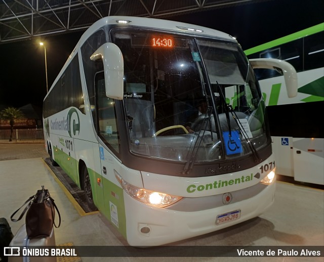 Viação Continental de Transportes 1071 na cidade de Patos de Minas, Minas Gerais, Brasil, por Vicente de Paulo Alves. Número da foto: #13288123.