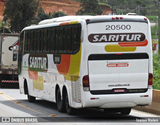 Saritur - Santa Rita Transporte Urbano e Rodoviário 20500 na cidade de Santos Dumont, Minas Gerais, Brasil, por Isaias Ralen. Número da foto: #13289938.