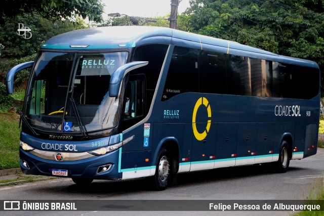 Viação Cidade Sol 9430 na cidade de Salvador, Bahia, Brasil, por Felipe Pessoa de Albuquerque. Número da foto: #13289906.