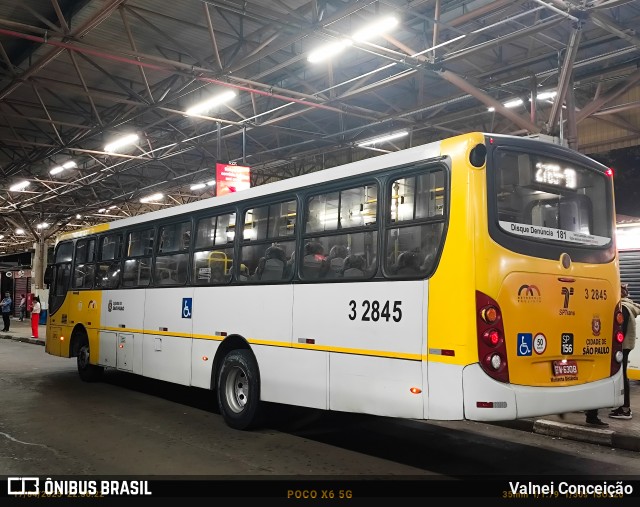 Viação Metrópole Paulista - Zona Leste 3 2845 na cidade de São Paulo, São Paulo, Brasil, por Valnei Conceição. Número da foto: #13290075.