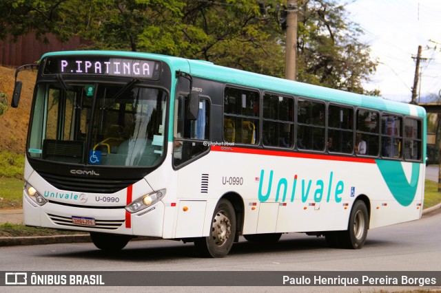 Univale Transportes U-0990 na cidade de Ipatinga, Minas Gerais, Brasil, por Paulo Henrique Pereira Borges. Número da foto: #13290434.