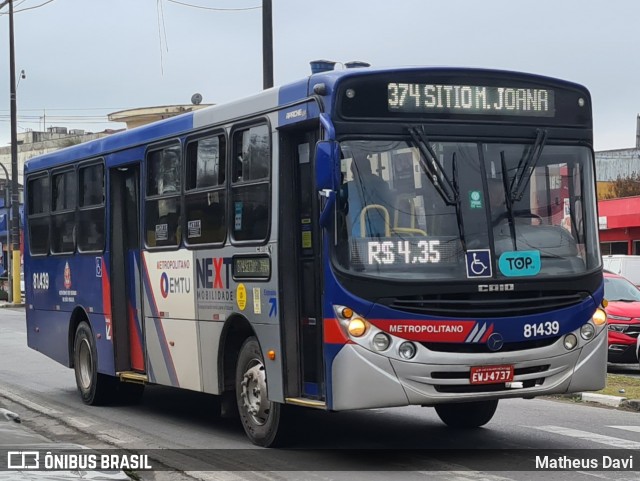 Next Mobilidade - ABC Sistema de Transporte 81.439 na cidade de Ribeirão Pires, São Paulo, Brasil, por Matheus Davi. Número da foto: #13288378.