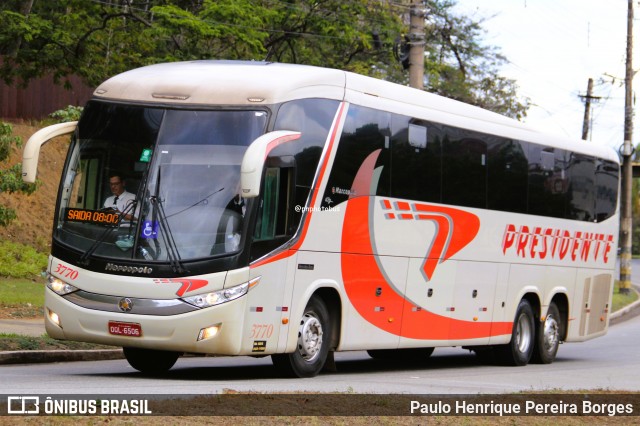 Viação Presidente 3770 na cidade de Ipatinga, Minas Gerais, Brasil, por Paulo Henrique Pereira Borges. Número da foto: #13290404.