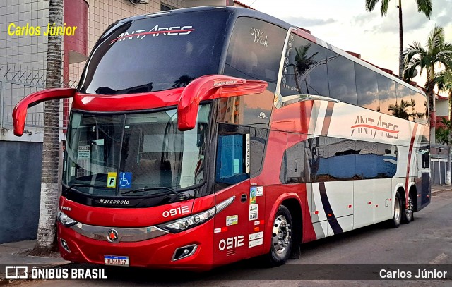 Antares Transportes e Turismo 0912 na cidade de Caldas Novas, Goiás, Brasil, por Carlos Júnior. Número da foto: #13289786.