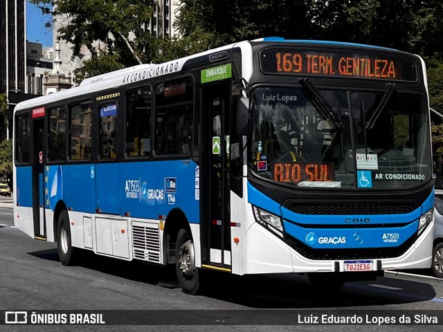 Viação Nossa Senhora das Graças A71503 na cidade de Rio de Janeiro, Rio de Janeiro, Brasil, por Luiz Eduardo Lopes da Silva. Número da foto: #13288049.